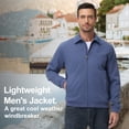 thumbnail image 6 of Tyhengta Men's Lightweight Jackets Casual Windbreaker Zip Up Collared Jacket Golf Windproof Coat Grayish Blue L, 6 of 8