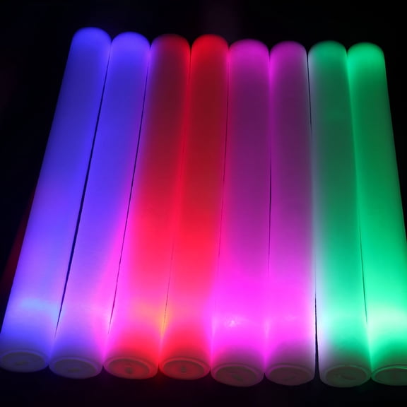 BESTSKY LED Foam Sticks Light Up Foam Sticks Glow Party LED Flashings Vocal Concert Reusable for Glow Party, Birthday, Wedding, Carnival, Concert