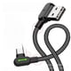 thumbnail image 2 of Cable de datos tipo C de doble codo con luz para teléfono móvil Huawei Android, cable de carga de nailon trenzado, 2 of 4