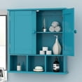 thumbnail image 4 of Turquoise Bathroom Cabinet - 2 Door Adjustable Shelves, Over The Toilet Storage, Wall Mounted Medicine Cabinet, 4 of 17