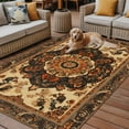 thumbnail image 2 of Fsddascl Retro Boho Flower Outdoor Rug for Patio/Deck/Porch, Non-Slip Large Area Rug 4 x 6 Ft, Orange Multi Traditional Oriental Indoor Outdoor Rugs Washable Area Rugs, Reversible Camping Rug Carpet, 2 of 5