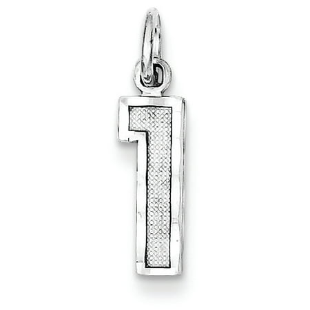 Finejewelers Sterling Silver Small Bright-cut #1 Charm