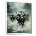 thumbnail image 2 of Designart "Migration of African Wildebeests II" African Floater Framed Wall Art Living Room, 2 of 7