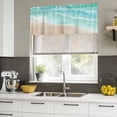 thumbnail image 4 of 2 Pack Summer Beaches Valance for Window Gradient Teal Ocean Casual Sea Coastal Kitchen Valance Rod Pocket Short Curtain Topper Decorative Window Treatment for Living Room Bedroom 54"x18", 4 of 9