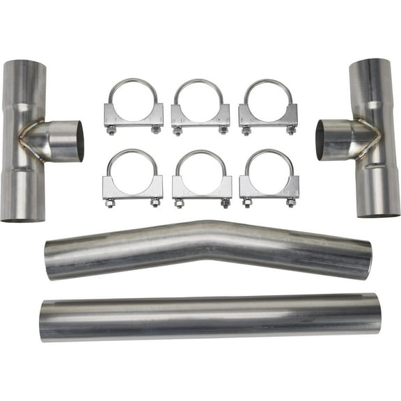 Universal Dual Exhaust Stainless H-Pipe Balance Tube Kit, 3"