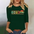 thumbnail image 1 of Uootdi Hauts pour Femmes Manches 3/4 Col Ras du Cou 1976 Imprimé Arc-en-Ciel Rétro Coupe Décontractée T-Shirts Nostalgiques pour Escapade d'Été Cadeau, 1 of 4