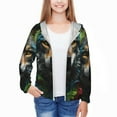 thumbnail image 3 of Cauagu Realistic Style Colorful Wolf Print Sun Protection Jacket for Teen,Full-Zipper Long Sleeve Sun Shirts with Pockets UV Hoodie Shirts Outdoor Athletic Jacket-XX-Large, 3 of 7