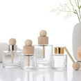 thumbnail image 3 of 100ml/3.3oz Clear Empty Glass Diffuser Bottle with Wooden Cap Aromatherapy Storage Container Essential Oils Reed Diffuser Jars Fragrance Accessories Use for DIY Home Decor, 3 of 5