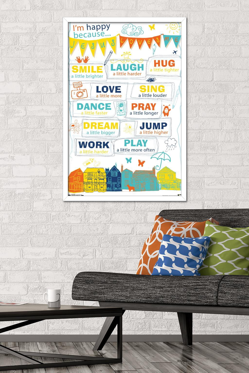 I'm Happy Wall Poster, 22.375" x 34" Framed