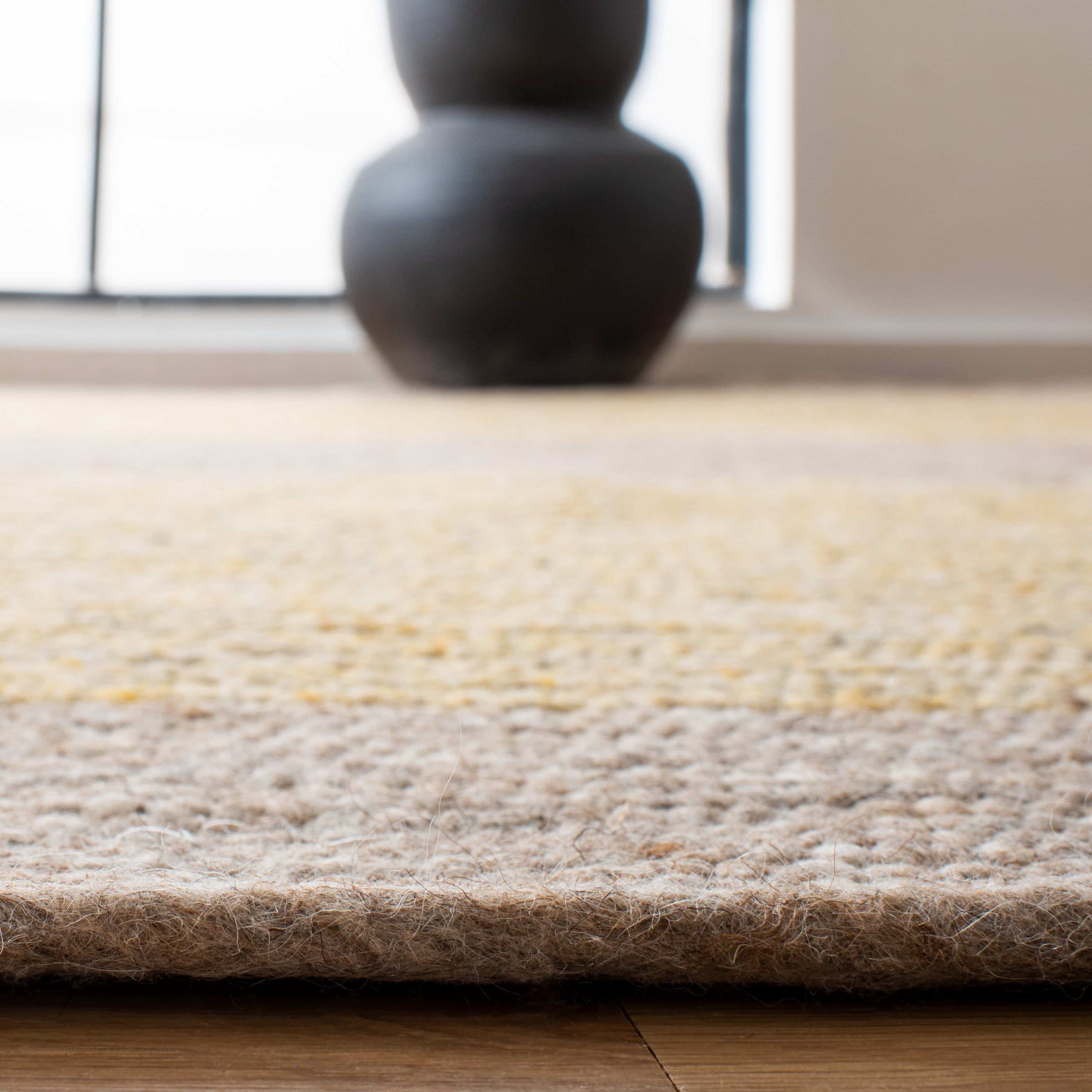 SAFAVIEH Braided Simon Bordered Reversible Area Rug, Gold/Beige, 5' x 7' Oval