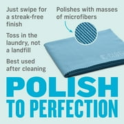 E-Cloth Glass and Polishing Microfiber Cleaning Cloth, Reusable, Alaskan Blue, 300 Wash, 2 Pack