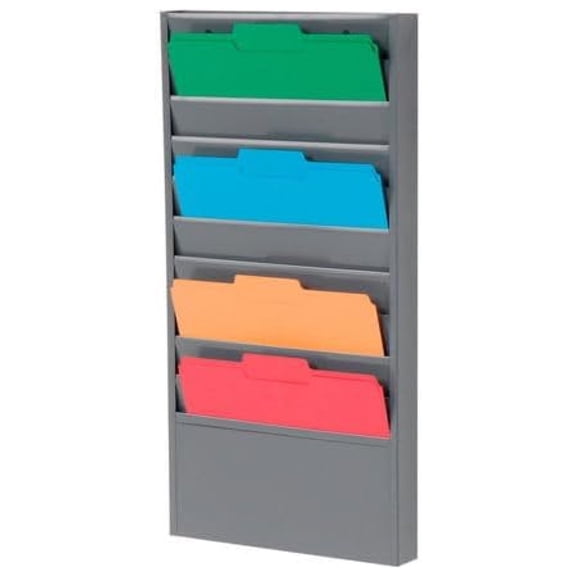 DyGTyX Steel Medical Chart Hanging Wall File Holder, 10 Pockets, Gray