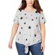 thumbnail image 1 of INC Camiseta gráfica con estampado de estrellas para mujer, gris, 0X, 1 of 1