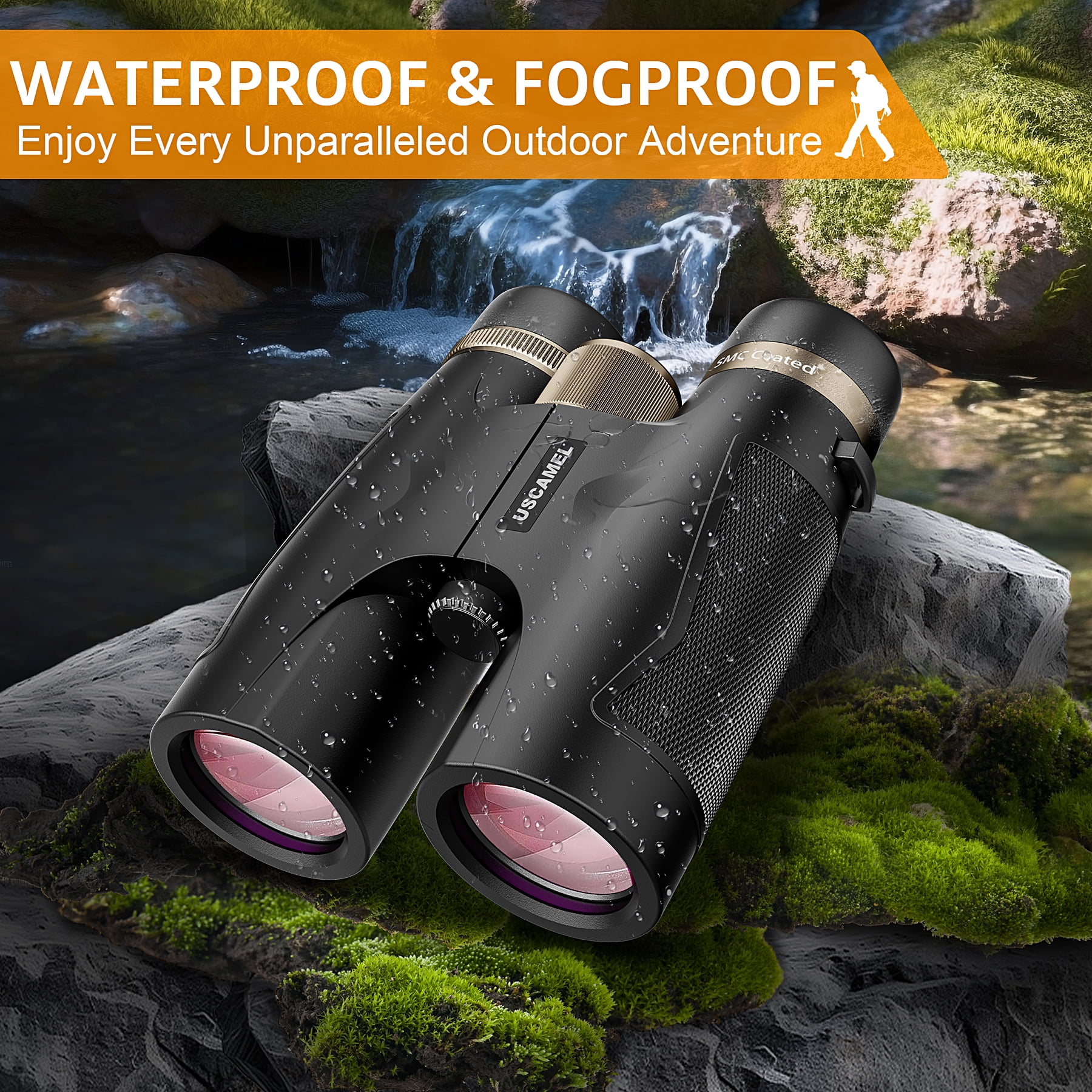 BNISE HD 10x42 Binoculars-SMC Optical System, BNISE Adult Binoculards for for Bird Watching Cruise Ship Hiking Travel Sports,Black