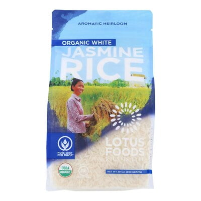 Lotus Foods Organic White Jasmine Rice 30 oz (Pack of 6)