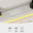 thumbnail image 5 of Queen Size Bed Frame with 5 Storage Drawers and Storage Headboard with RGB Lights & Charging Station, Velvet Upholstered Platform Bed Queen Size, No Box Spring Needed, Noise-Free,White, 5 of 9
