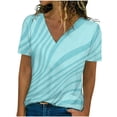 thumbnail image 1 of Mujeres Casual con cuello en V de manga corta impresa pulóver blusa camiseta Tops sueltos OAVQHLG3B Store  lin121212, 1 of 4