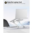 thumbnail image 4 of Adjustable Laptop Stand Ergonomic with Rotating Base Foldable & Portable Laptop Riser Compatible with MacBook Dell HP Lenovo and Other Laptops (Silver), 4 of 7
