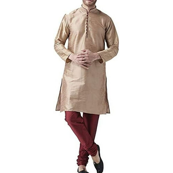 Royal Kurta Mens Silk Blend Kurta Pyjama (42, Bronze)