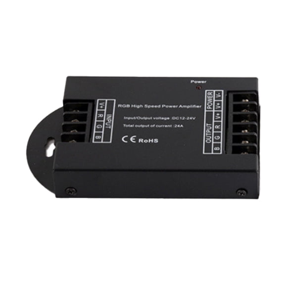 Bearachild Amplificador RGB de velocidad rápida, repetidor de potencia de tira de luz portátil para Hotel en casa, controlador programable de cadena de Electrodomésticos Bearachild HA083142-00