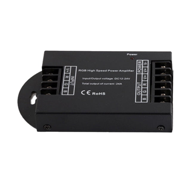 Injueey Amplificador RGB de velocidad rápida, repetidor de potencia de tira de luz portátil para Hotel en casa, controlador programable de Electrodomésticos