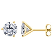 Mauli Jewels Ear Rings for Women 0.50 Carat Round White Diamond Martini Stud Earrings Carat 14K Yellow Gold 3-prong