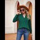 thumbnail image 5 of Camisas de Larga para Mujer, Otoño 2025, Estilo Henley, Elegantes, Casuales, Modernas, Camisetas Bonitas, Ropa. Verde Oscuro XXL, 5 of 10