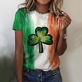 thumbnail image 2 of Meichang Hauts de la Saint-Patrick pour Femmes T-Shirts Imprimés Trèfle Chanceux Tunique Décontractée Manches Courtes Chemise Douce Confortable Col Rond Blouses pour Femmes Haut Irlandais de la Saint-Patrick, 2 of 4