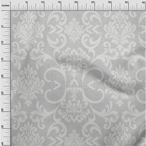 oneOone Cotton Cambric Light Gray Fabric Damask Quilting Supplies
