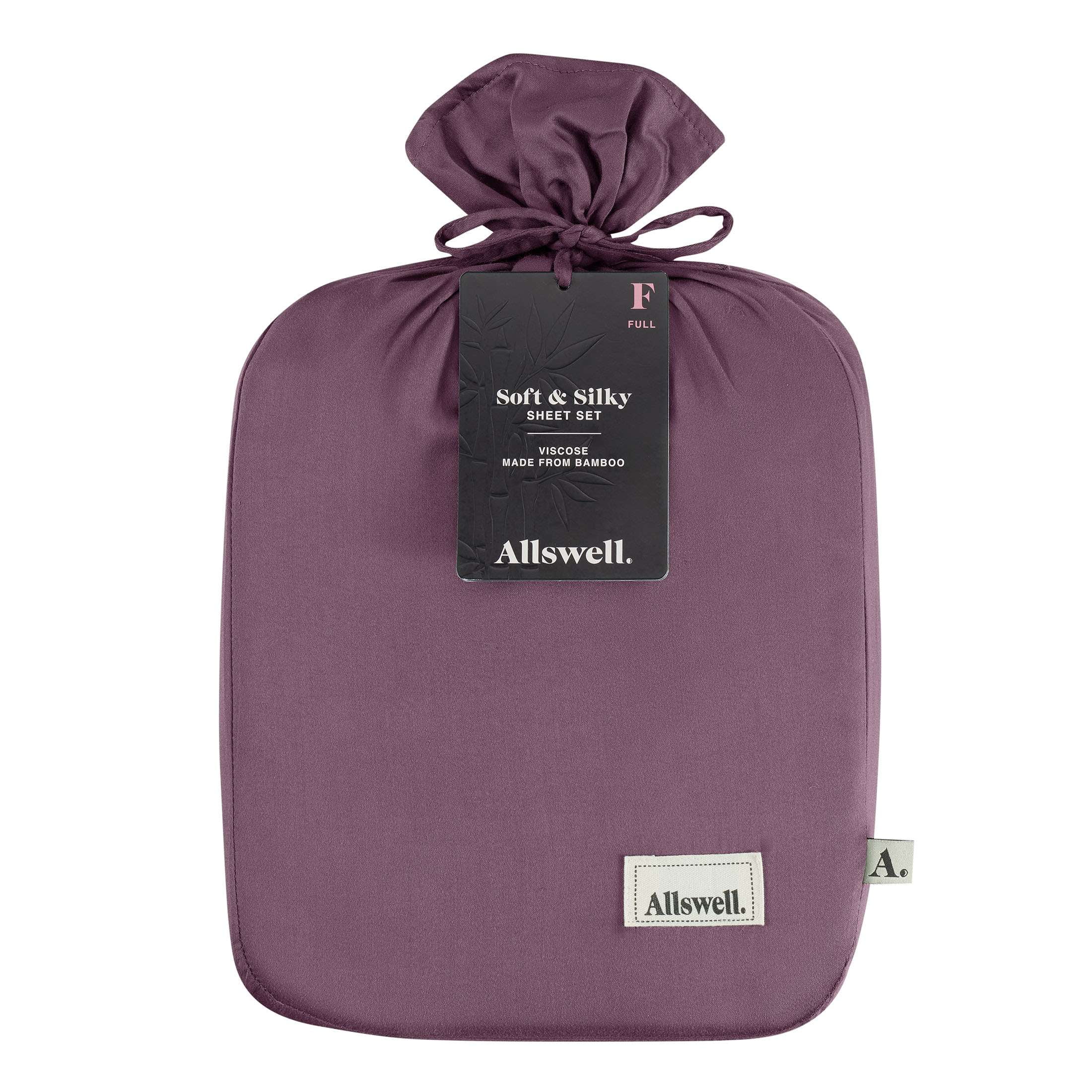 Allswell Soft & Silky 4-Piece Purple Mangosteen Viscose from Bamboo Sateen Bed Sheet Set, Queen