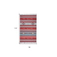 thumbnail image 3 of 7' X 10' Gray and Red Southwestern Handmade Area Rug With Fringe, 3 of 5
