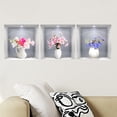 thumbnail image 1 of 3x Pegatinas de pared Diseño de flores 3D Estereoscópico Calcomanía de pared extraíble Mural para dormitorio Edificios de apartamentos Restaurantes Ba, 1 of 8