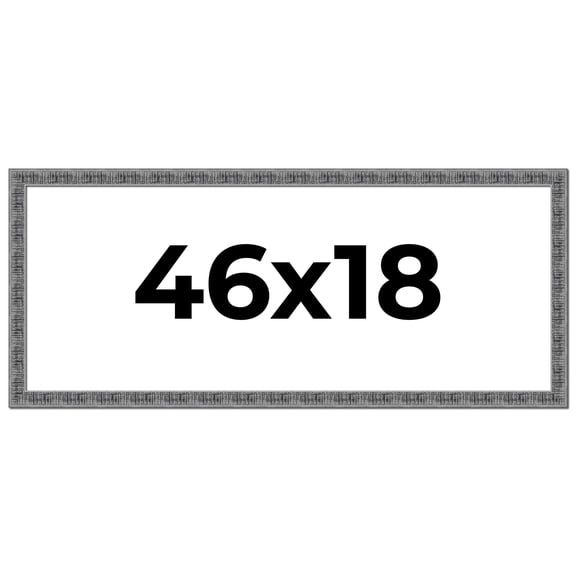 46x18 Frame Silver Black Rustic Sonoma Solid Wood Picture Frame | 1.5 Inch Moulding Width |