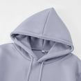 thumbnail image 6 of Fall Fashion Must Haves Ladies Long Sleeve Solid Color Hooded Sweatshirt Tops Pullover with Big Pocket Women Fall Clothes, 6 of 8