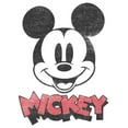 thumbnail image 2 of Junior's Mickey & Friends Mickey Mouse Retro Headshot  Graphic Tee White Small, 2 of 3