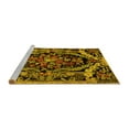 thumbnail image 2 of Ahgly Company Machine Washable Indoor Square Medallion Yellow French Area Rugs, 4' Square, 2 of 4