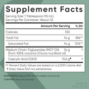 Sports Research® 100% Organic MCT Oil - Vegan & Keto C8, MCTs from Coconuts Non-GMO & Gluten Free (16oz)
