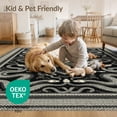 thumbnail image 4 of ODIKA 9'x12' Washable Area Rug Non-Shedding, Easy Care Vintage Interlocking Scale Border Retro Aesthetic Snake Serpent Refined for Master Suite, California King, Under Bed, 4 of 7
