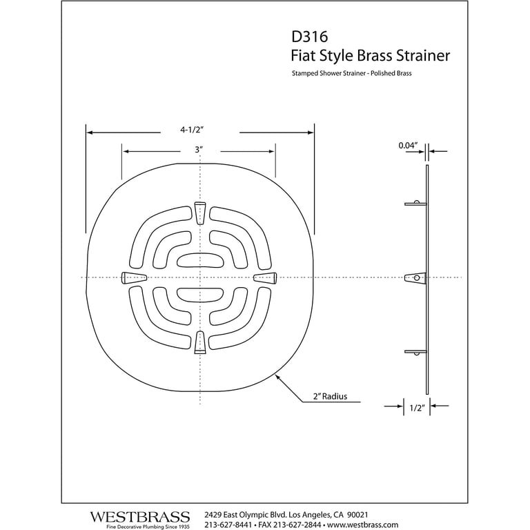 Westbrass D3192-12 4 OD Sold Brass Shower Strainer Cover, Oil Rubbed Westbrass D3192-12 4 OD Sold Brass Shower Strainer Cover, Oil Rubbed
