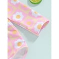 thumbnail image 6 of Bagilaanoe Toddler Baby Girl One-Piece Swimsuit Flower Print Long Sleeve Zipper Rashguard Swimwear 6M 12M 18M 24M 3T Kids Ruffle Bathing Suit, 6 of 8