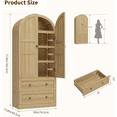 thumbnail image 2 of Arched Kitchen Pantry Storage Cabinet with 2 Drawers 72" Tall Farmhouse Wood Bookcase with 4 Doors for Kitchen Dining Room Bathroom, 2 of 7