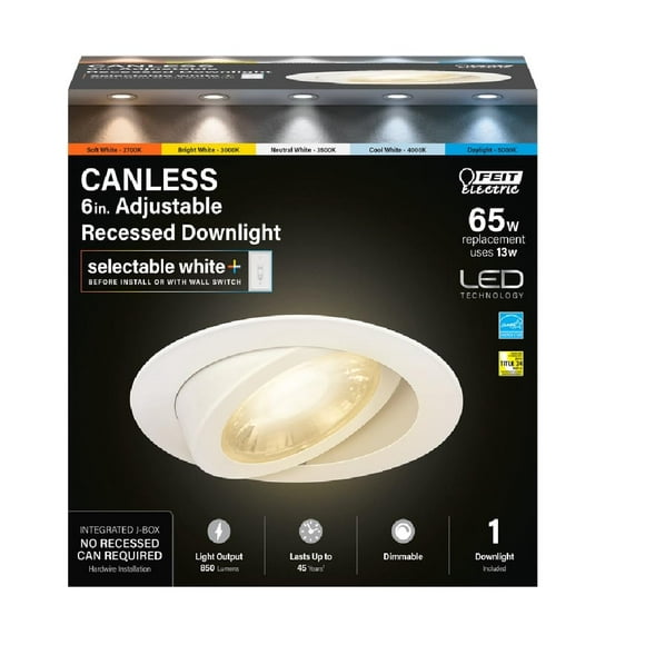 Luminaria Feit Electric RCS DWNLT ADJ LED de 6 pulgadas y 65 W