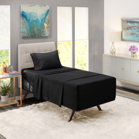 Nestl Extra Deep Pocket Sheet Set Black Twin