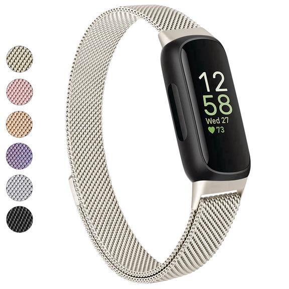 Band for Fitbit Inspire 3 Bands Women Men, Stainless Steel Metal Mesh Loop Adjustable Magnetic Wristband Replacement Straps Compatible with Fitbit Inspire 3 Fitness Tracker