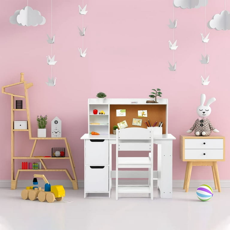 StarAndDaisy Kids Study Table and Chair with Bookshelves
