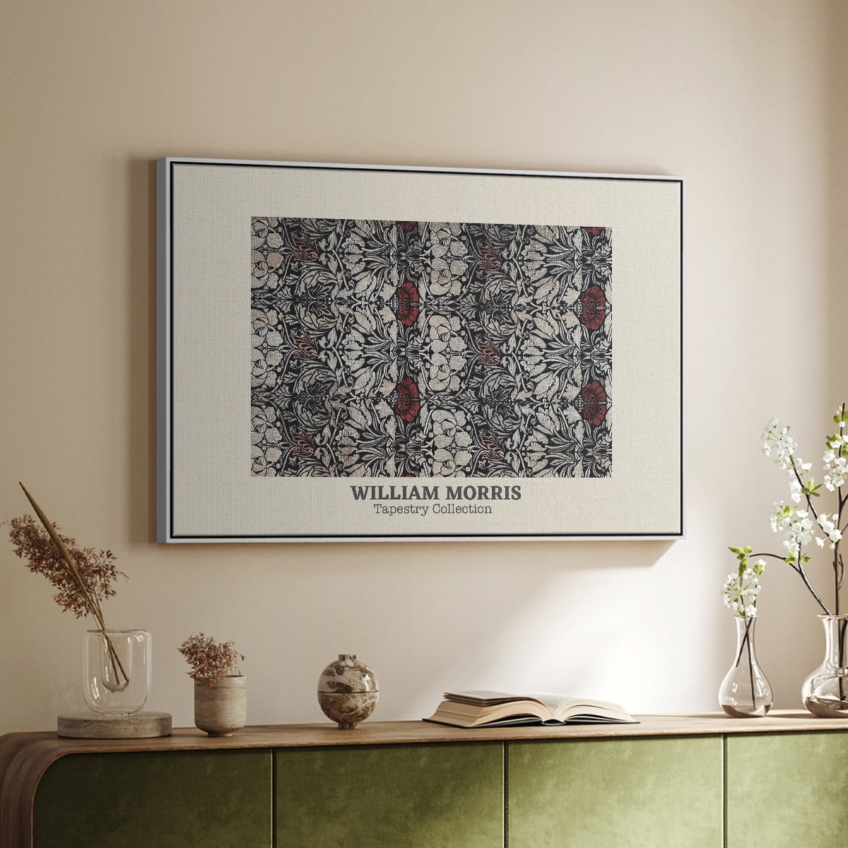 Vintage Abstract Print-XXXVIII Framed in White Wood Gallery Wrapped Canvas 25 in. x 37 in.