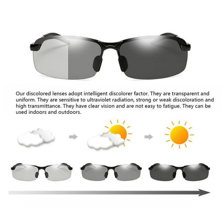 Photochromic Sunglasses with Polarized Lens Sunglasses driving glasses ...