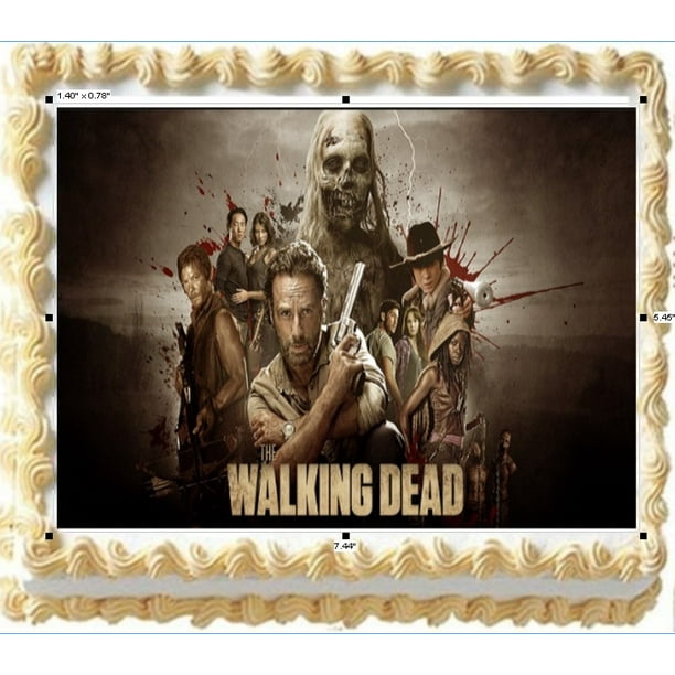 Walking Dead Zombie Image Edible Cake Topper Frosting Sheet Walmart