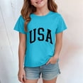 thumbnail image 2 of Little Girls Toddler Cotton Blend T-Shirts Bunny 24 Months 2t 3t 4t 5t 6t 7t Graphic Short Sleeve Cute Casual Summer Tops Gibobby,5-6 Years,Sky Blue, 2 of 5