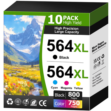 564 Ink Cartridges Compatible for Printers for HP 564 Ink Cartridges for Printers for HP 564 for Photosmart 6520 5520 6510 Printers (4 Black 2 Cyan 2 Magenta 2 Yellow)